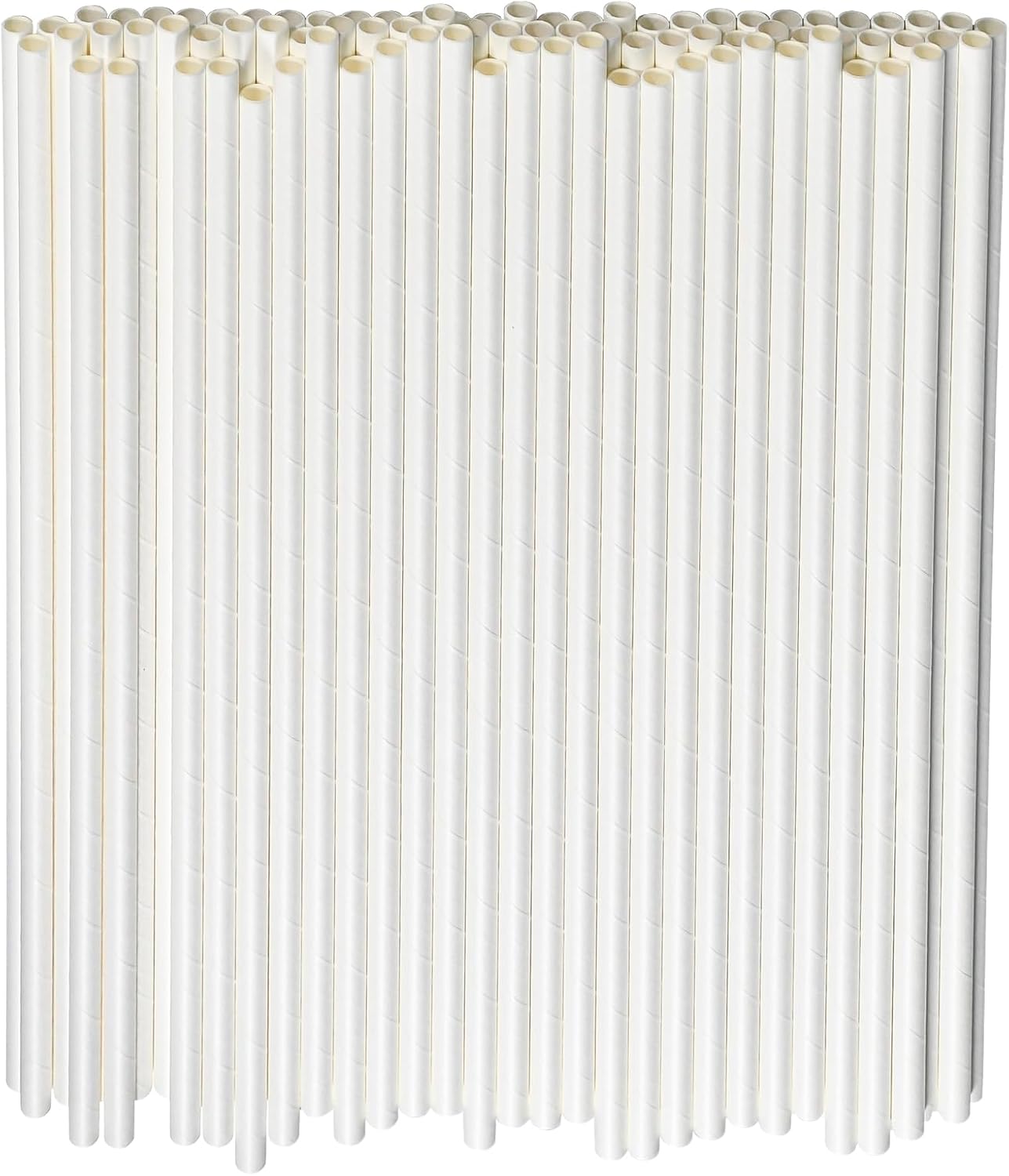 26 cm Paies de papier long blanc biodégradable - 0,6 cm Diamètre régulier, parfait pour les boissons hautes, bars, restaurants, 100 comptes 26 x 0,6cm - 100pieces Blanc Uni