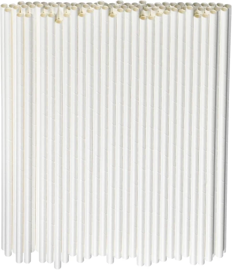 26 cm Paies de papier long blanc biodégradable - 0,6 cm Diamètre régulier, parfait pour les boissons hautes, bars, restaurants, 100 comptes 26 x 0,6cm - 100pieces Blanc Uni