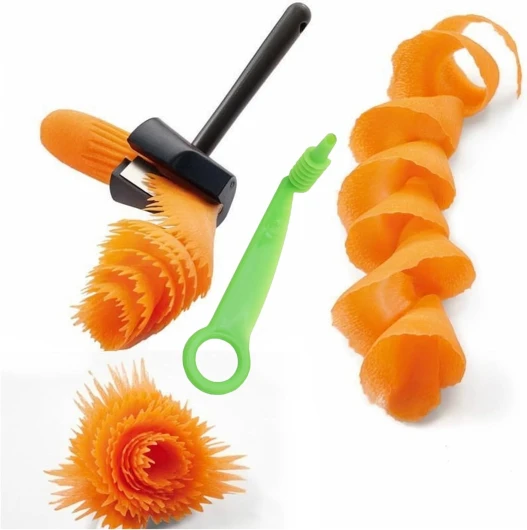 Culinavog Spiraliseur De Légumes Avec Trancheuse À Vis En Spirale, Taille-Crayon Légume En Acier Inoxydable, Noir Coupe-Légumes en Forme de Fleur Pour Carottes, Concombres, Courgettes