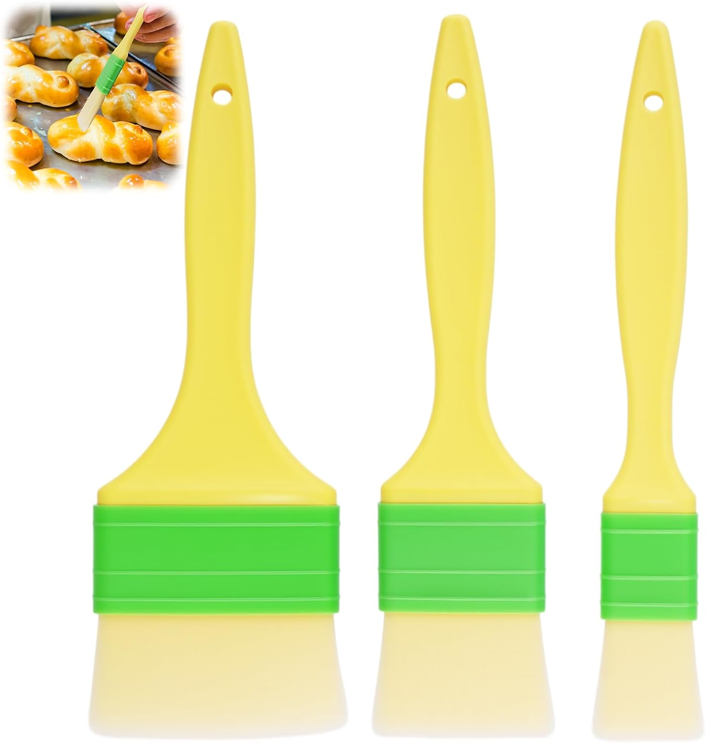 3 Pièces Pinceau Cuisine, Pinceau Patisserie, Pinceau Alimentaire, Pinceau à Pâtisserie, Pinceaux De Barbecue, Pinceau à Pâtisserie, pour Barbecue, Gâteaux, Cuisson, Baking Cooking