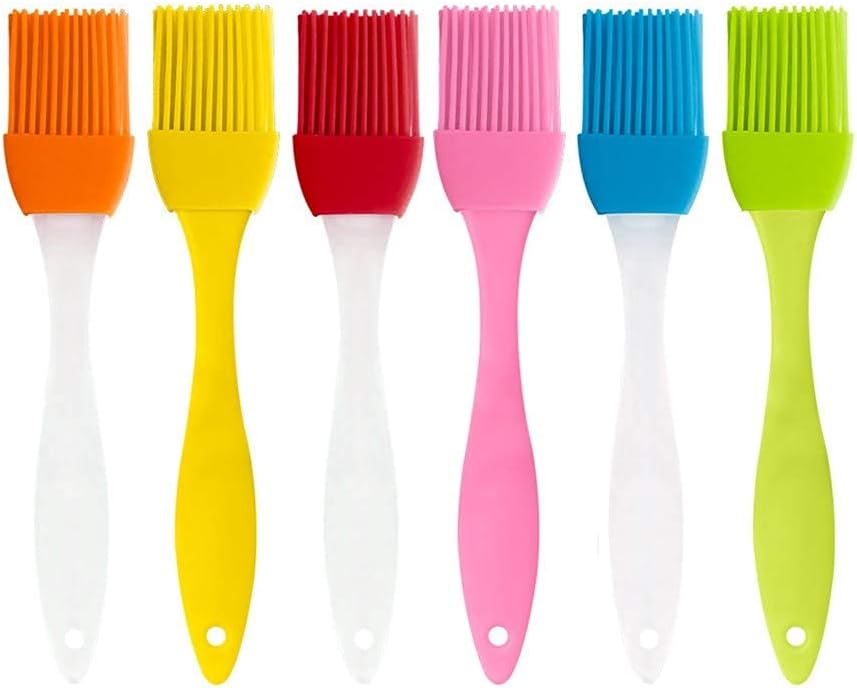 Pinceau Patisserie,6 PCS Brosse à Pâtisserie Pinceau de Cuisine en Silicone Ensemble de Brosses de Cuisson Outil de Cuisson pour Griller Pâtisserie Cuisson Barbecue BBQ