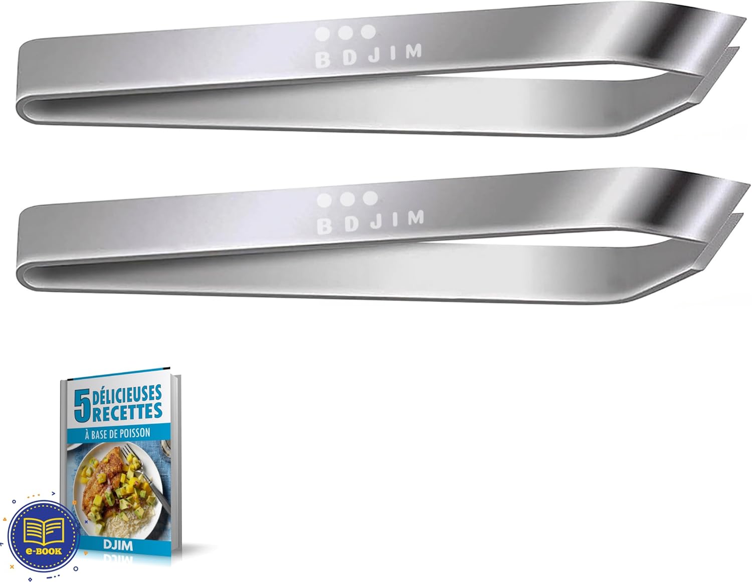 B D J I M Pinces à désarêter Professionnelle en INOX - Pince Poisson - Pince à Poisson -Pince arrête Poisson 10 cm- Pince pour Poisson - Pince epiler Poisson - Pince arrete Poisson + Ebook Offert