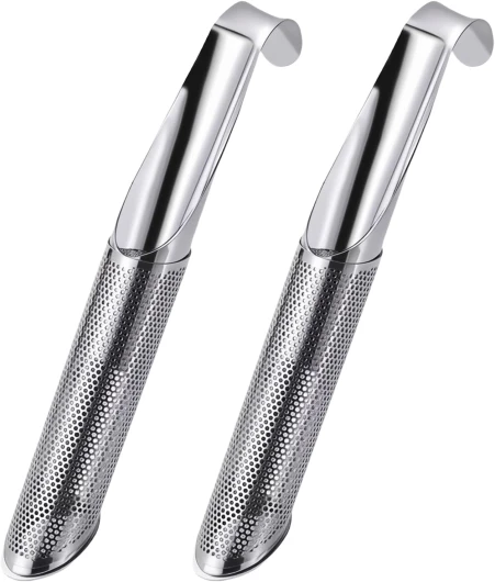 2Pièces Infuseur Thé,à Filtre en Acier Inoxydable Tea de Passoire Maille Fine,Cuillere Tube Infuser Strainer épices Filter,Sachet Vrac Strainers Tamis,pour Bouteille Tasse Infusion Fines Filtrante