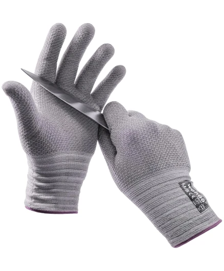 Gants Anti Coupure Cuisine, Niveau D Protection, Qualité Alimentaire pour Filet de Poisson, Découpe de Viande, Mandoline, Respirant B.COMB AIR Technique, Dextérité, M/8 M(Lot de 1) Violet