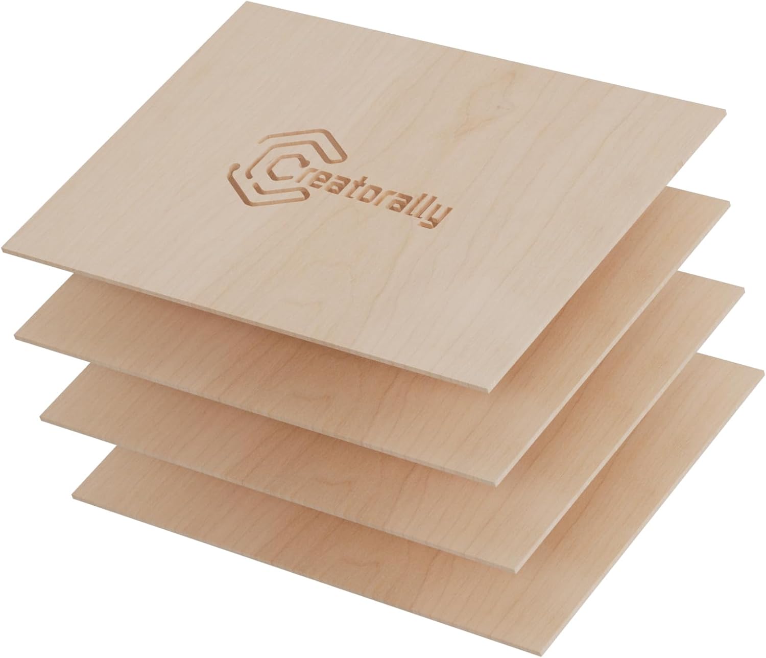 A4 Contreplaqué 3mm, Planche Bois Cerisier pour Gravure Laser 4 Pièces, Feuille Contre Plaqué pour Découpe CNC Peinture Bricolage Modèles