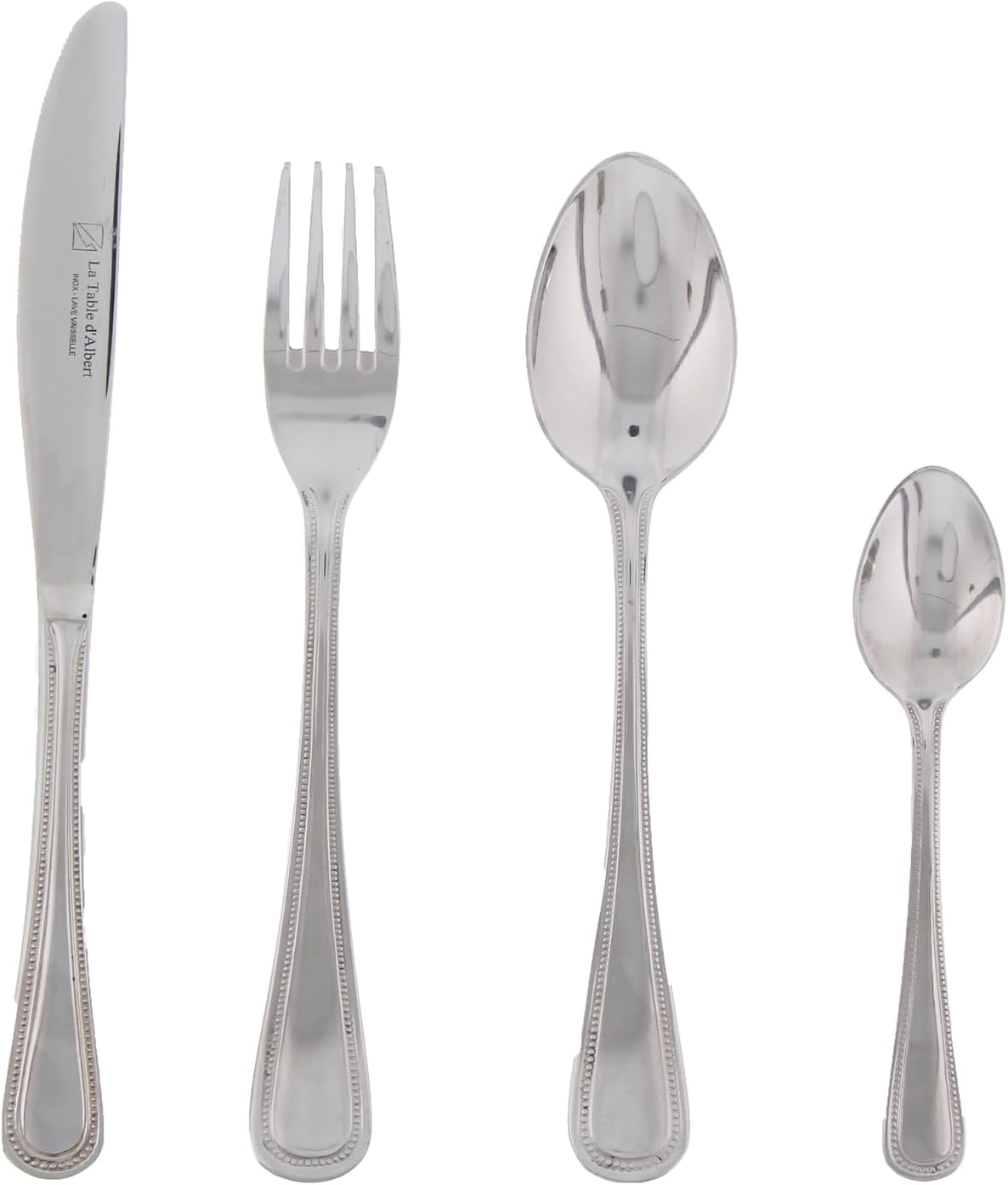 Albert de Thiers - Ménagère 24 Pièces - Acier Inoxydable - Finition Argentée - Épaisseur Fourchette 2.5 mm - Design Élégant - Livrée en Coffret Cadeau