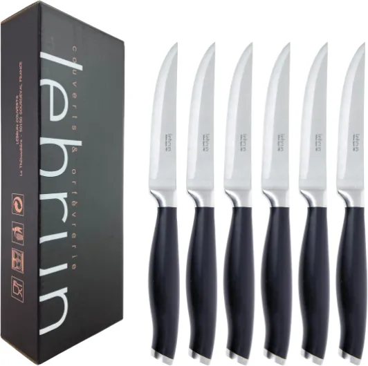 Lebrun Couverts - LOUCHEBEM Couteau Steak - Lot de 6 Couteau Steak - Acier Inoxydable - Manche Confort - Couteau Cuisine - Couverts de Table - Couteaux et Ustensiles de Cuisine