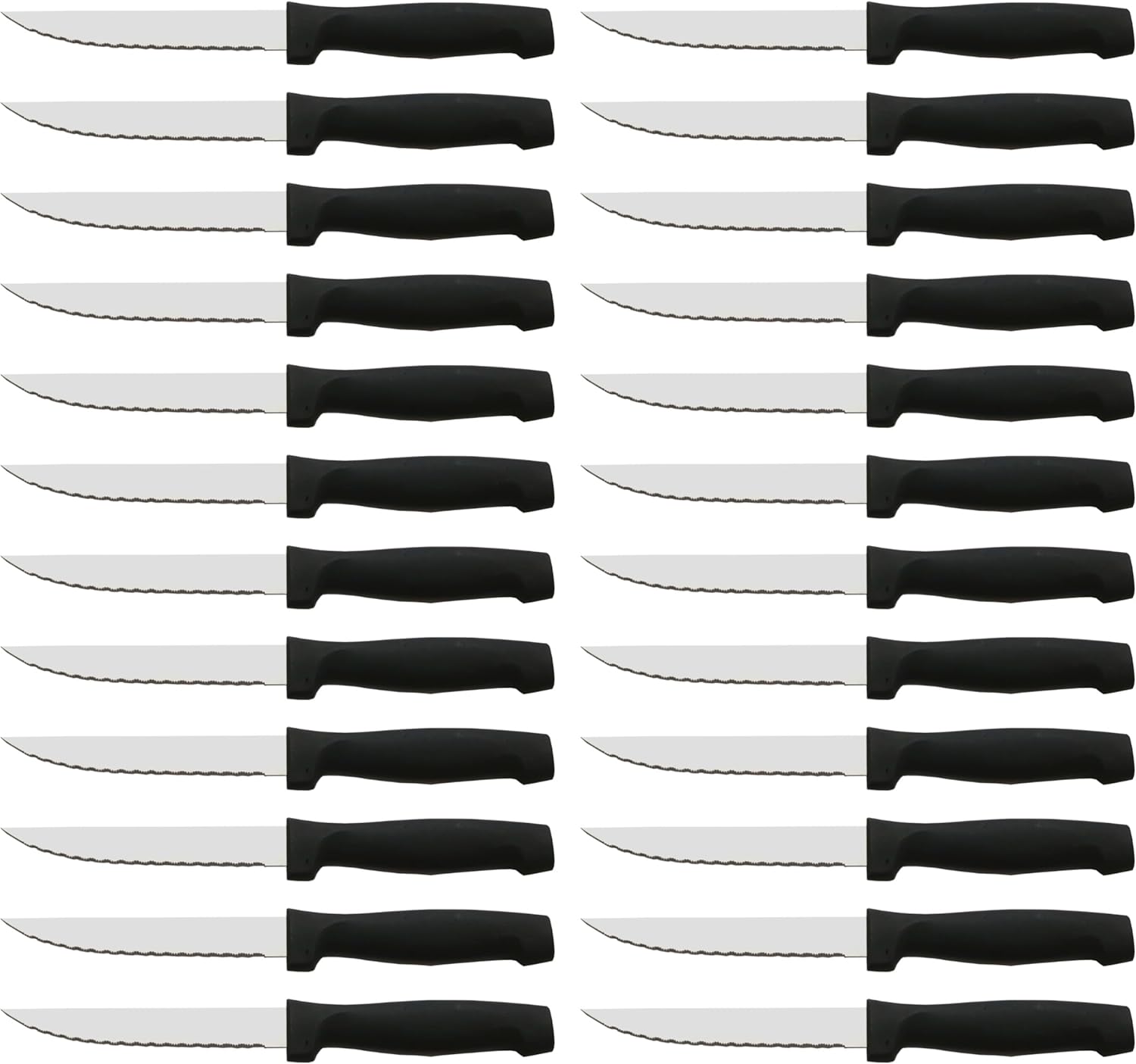 CUPERINOX Couteaux à viande - Couteaux de table - Couteaux à steak - 24 pièces - Lame sciée - Manche en polypropylène - Acier inoxydable - 11 cm -