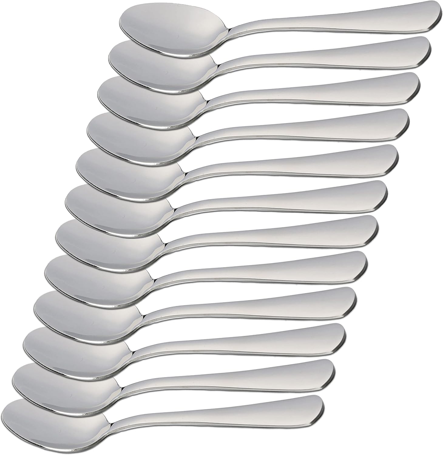 12 cuillères à Moka 10,3x2,2 cm en Acier Inoxydable 18/0 Design Simple et Élégant Cuillère À Moka