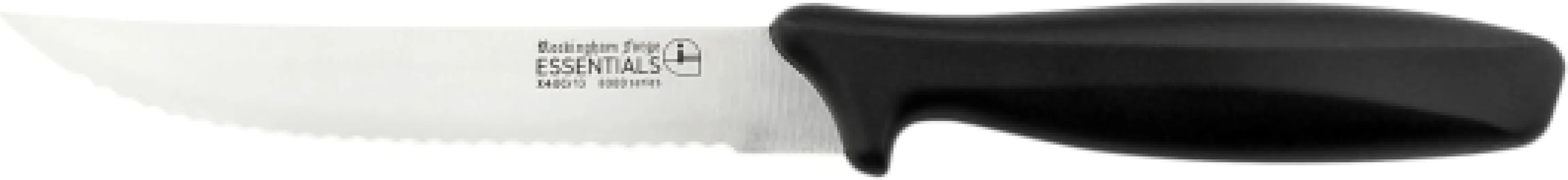 Couteau utilitaire dentelé 12,5 cm - Couteaux de cuisine légers et tranchants en acier inoxydable avec manche noir Couteau utilitaire dentelé 2,5 cm