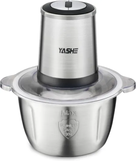 Hachoir Électrique 500W, Robot de Cuisine avec Bol en Acier Inoxydable 1,8L, Hachoir à Viande avec 4 Lames Doubles, 2 Vitesses