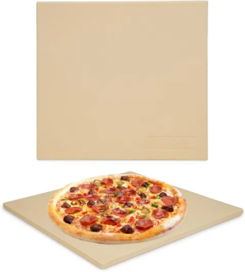 Mimiuo Pierre à Pizza Rectangulaire en Cordiérite, Pierre à Pizza for Ooni, pour la Préparation du Pain, de la Tarte flambée et de la Pizza, pour Four et Barbecue, Four et Grill, Gaz, 33 x 33 cm