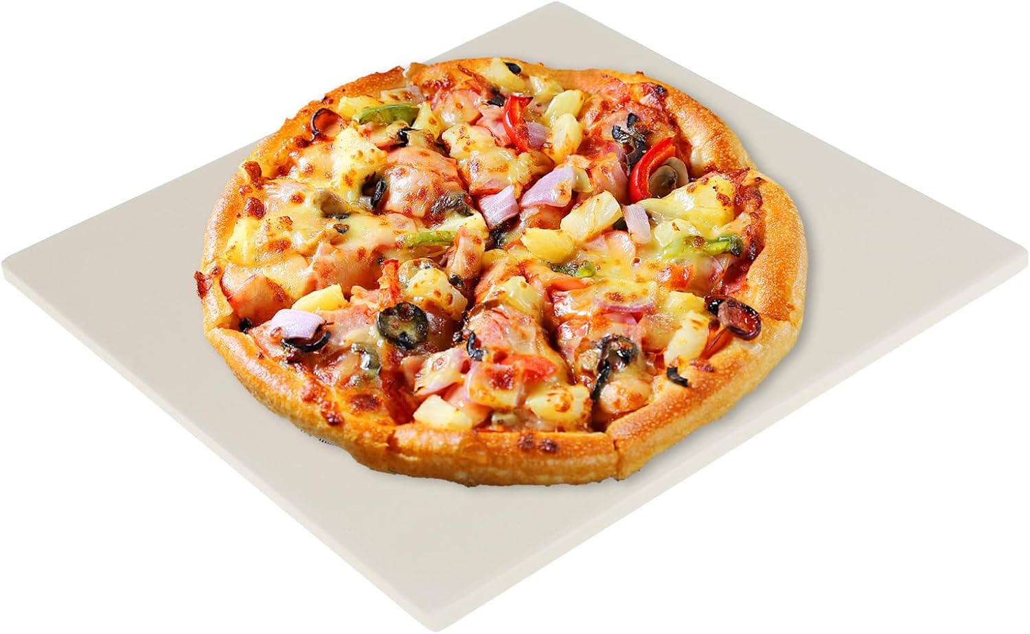 Pierre à pizza 30,5 x 30,5 cm, carrée, cordiérite, résistante à la chaleur 800 °C, durable, lisse, pour pizza, pain, biscuits, pour four, barbecue, four à pizza