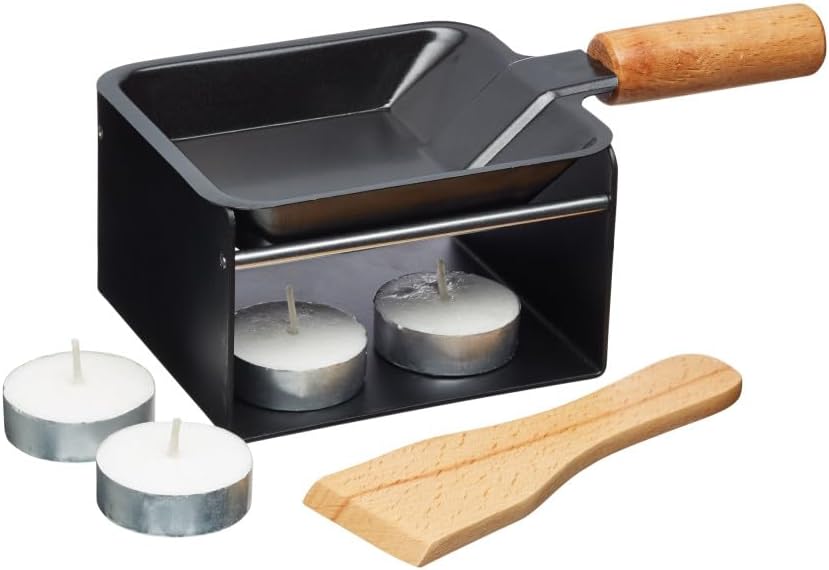 Artesa Set de Mini Raclette Individuelle 5 Pièces, pour Fromage Fondue, 8 x 9.5 x 19 cm, Métal