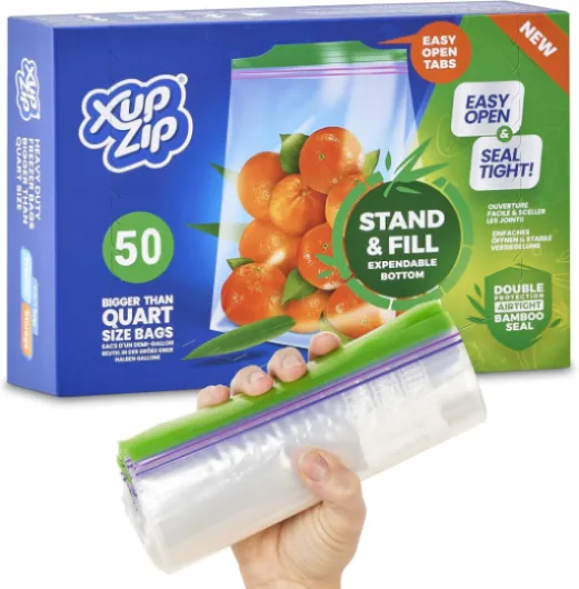 Sacs de Rangement pour Aliments et Congélation, Étanches, Hermétiques, Réutilisables Sans BPA - Demi-Gallon / 2,27 L - 50 Pièces Demi-gallon / 2,27 L - 50 sacs