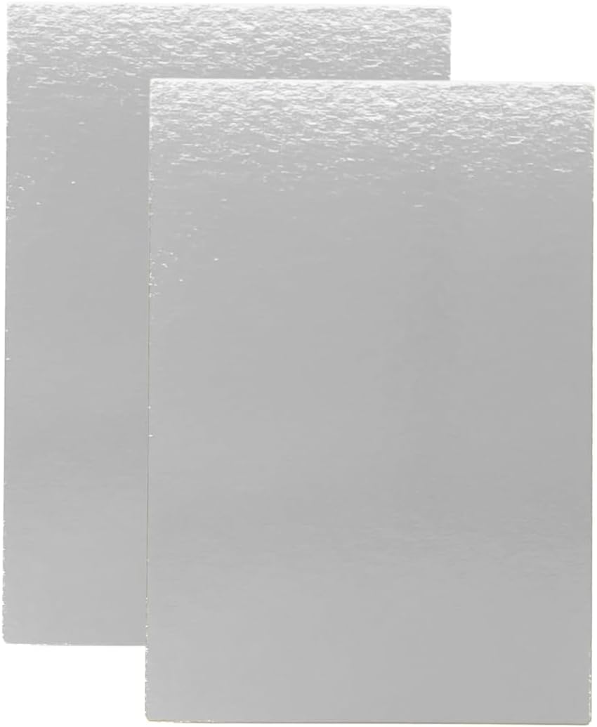 Kit de 10 Supports à Gâteaux Rectangulaires - 40x30 cm - Carton Réversible - Plateau pour présenter Pâtisserie, Layer our Number cakes - Fabriqués en Europe - 1 mm d'épaisseur - Argent 40 x 30 x 0.1 cm Argent