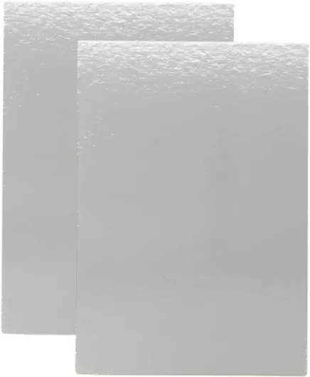 Kit de 10 Supports à Gâteaux Rectangulaires - 40x30 cm - Carton Réversible - Plateau pour présenter Pâtisserie, Layer our Number cakes - Fabriqués en Europe - 1 mm d'épaisseur - Argent 40 x 30 x 0.1 cm Argent