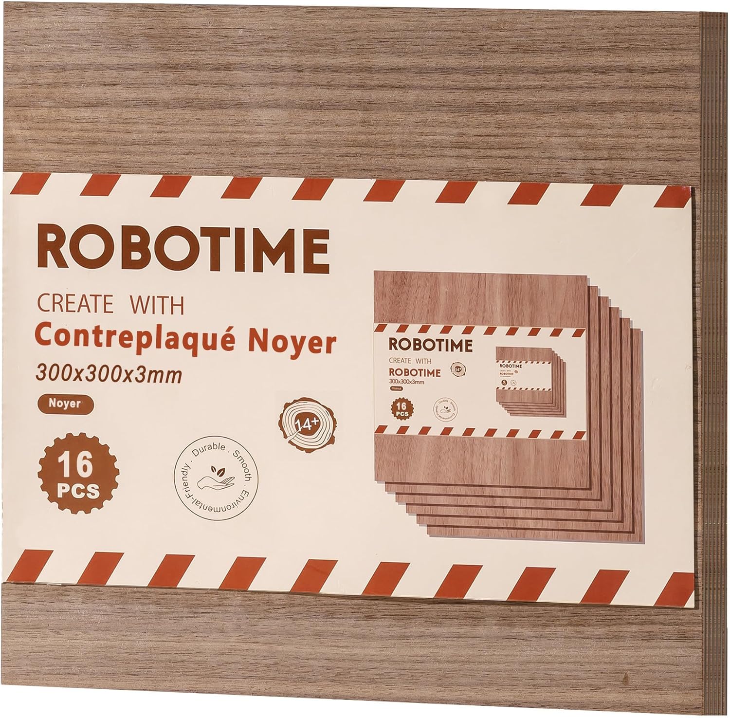 Placages en Noyer Contreplaqué, 16 Pièces 300x300x3mm, Planche Bois Brut, Panneau Feuille Découpe Laser, Idéal Pour Peinture, Pyrogravure, Bricolage Fabrication De Maquettes 300x300x3mm-16pcs