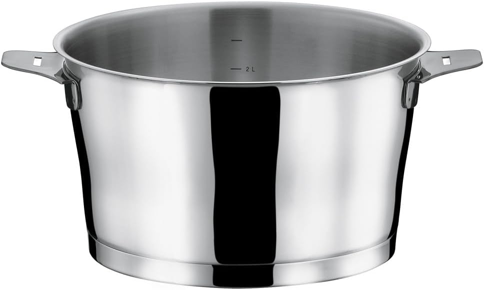 Asana - Casserole inox 20 cm - 2.5L - Fond encapsulé - Compatible tous feux dont induction - Acier Inoxydable 18/10 - Finition miroir 2.5 Litres