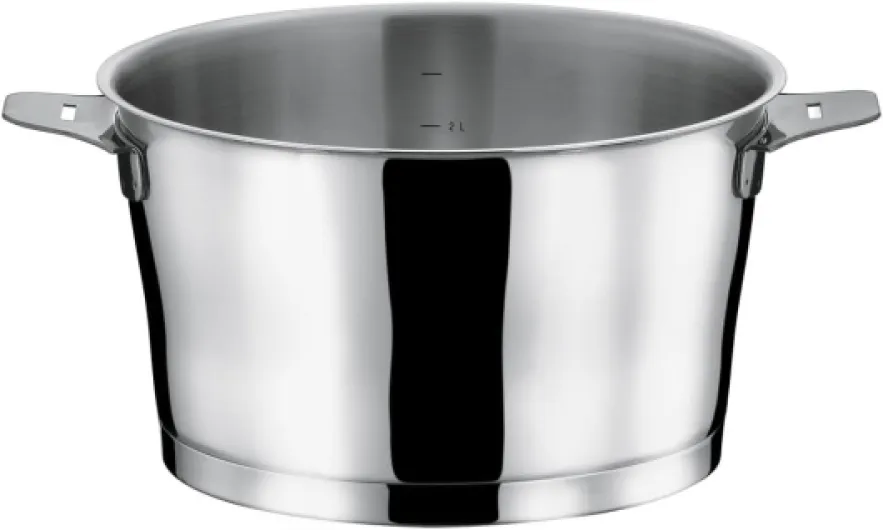 Asana - Casserole inox 20 cm - 2.5L - Fond encapsulé - Compatible tous feux dont induction - Acier Inoxydable 18/10 - Finition miroir 2.5 Litres