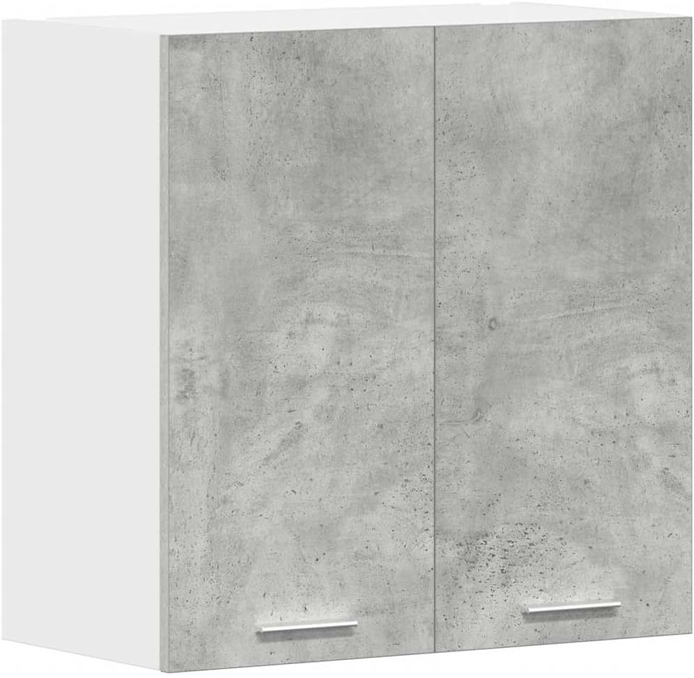 Armoire Murale Cuisine Gris béton 60x31x60 cm Bois d'ingénierie, Meuble Mural de Cuisine, Armoire pour Mur de Cuisine, Armoire Murale avec Portes