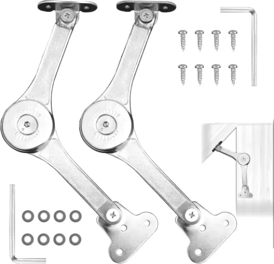 Armoire Meuble Ascenseur Réglable de Charnière de Support de Couvercle 2 pcs Pour Armoires, Dessus de Placard, Portes de Meubles, Charnières de Support de Levage