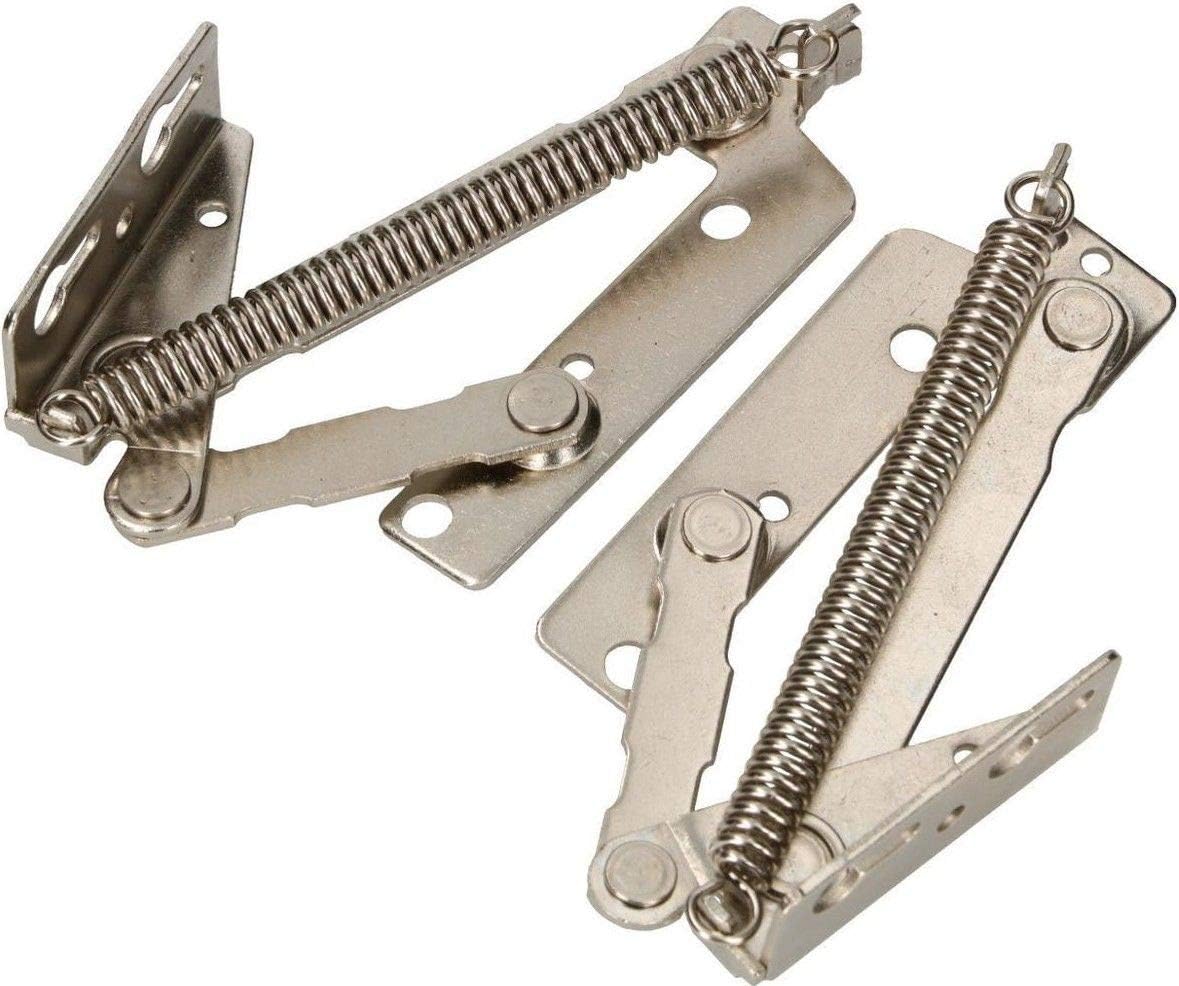 ® Lot de 2 ferrures à ressort pour meuble - Galvanisé - Argenté - 135 mm