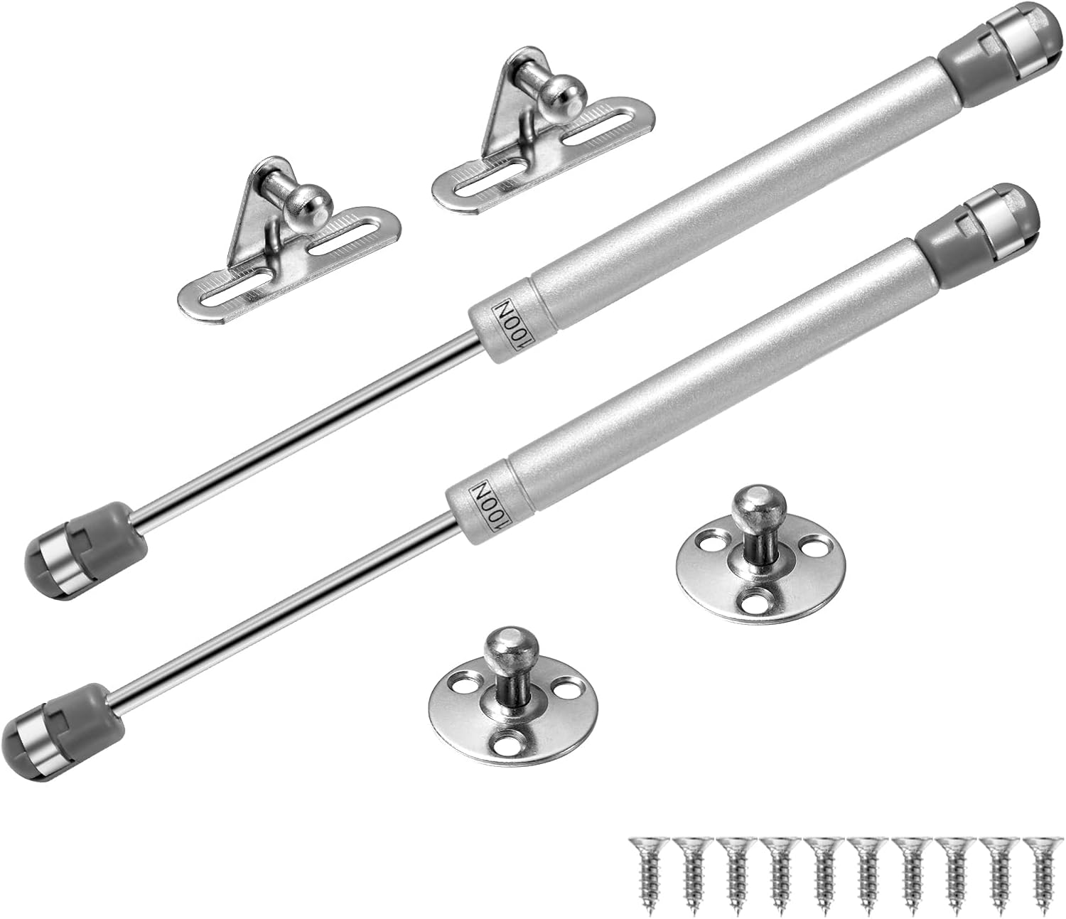 2PCS 100N Vérin à Gaz Vérins Meuble Hydraulique Ressort Amortisseurs à Gaz Bras Pneumatique pour Levage de Porte Armoire Meuble Cuisine Placard Penderie à Chambre Amortisseur charniè 2PC 100N