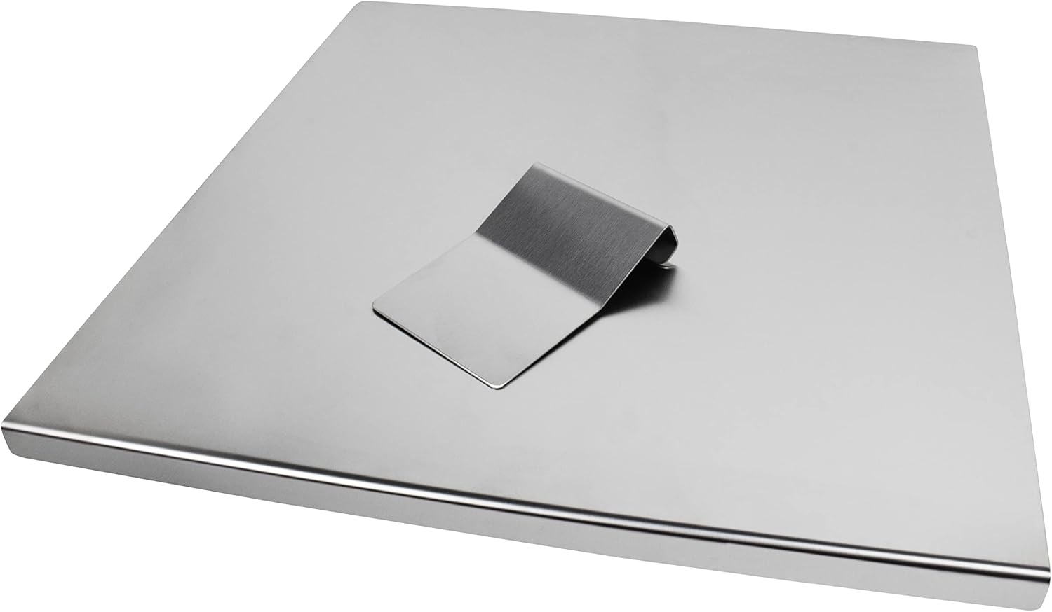 INOXLM BOX 1 Planche à découper en Acier Inoxydable e 1 Spatule – Plan de Travail pour Pâtes, Pizza, Cuisine, Bar, Restaurant - (70 x 50 x plis 2 cm)