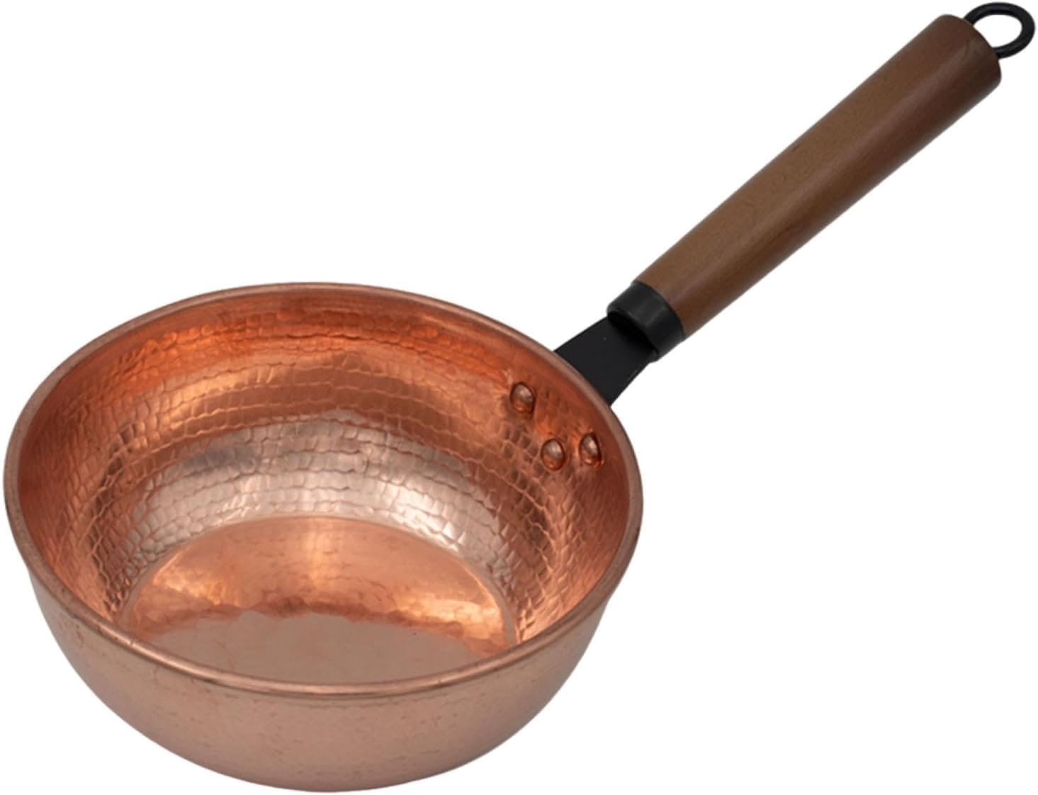 Milageto Casserole en cuivre Multifonction en cuivre avec poignée à Soupe Casserole à Sauce pour la Cuisine à la Maison, Fond Plat