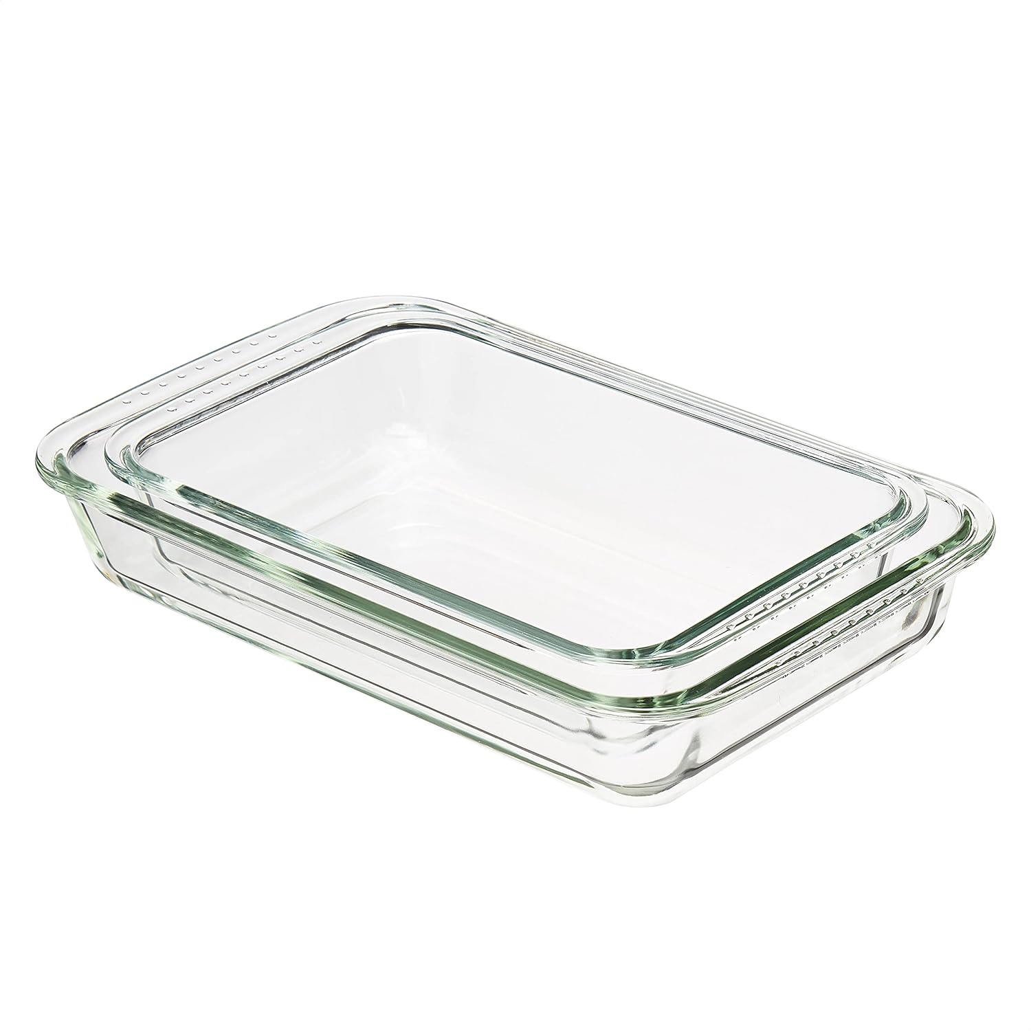 Plats rectangulaires en verre, pour cuisson au four, 3 l et 1.5 l, 2 unité, lot de 1, Transparents Lot de 2 articles rectangulaires