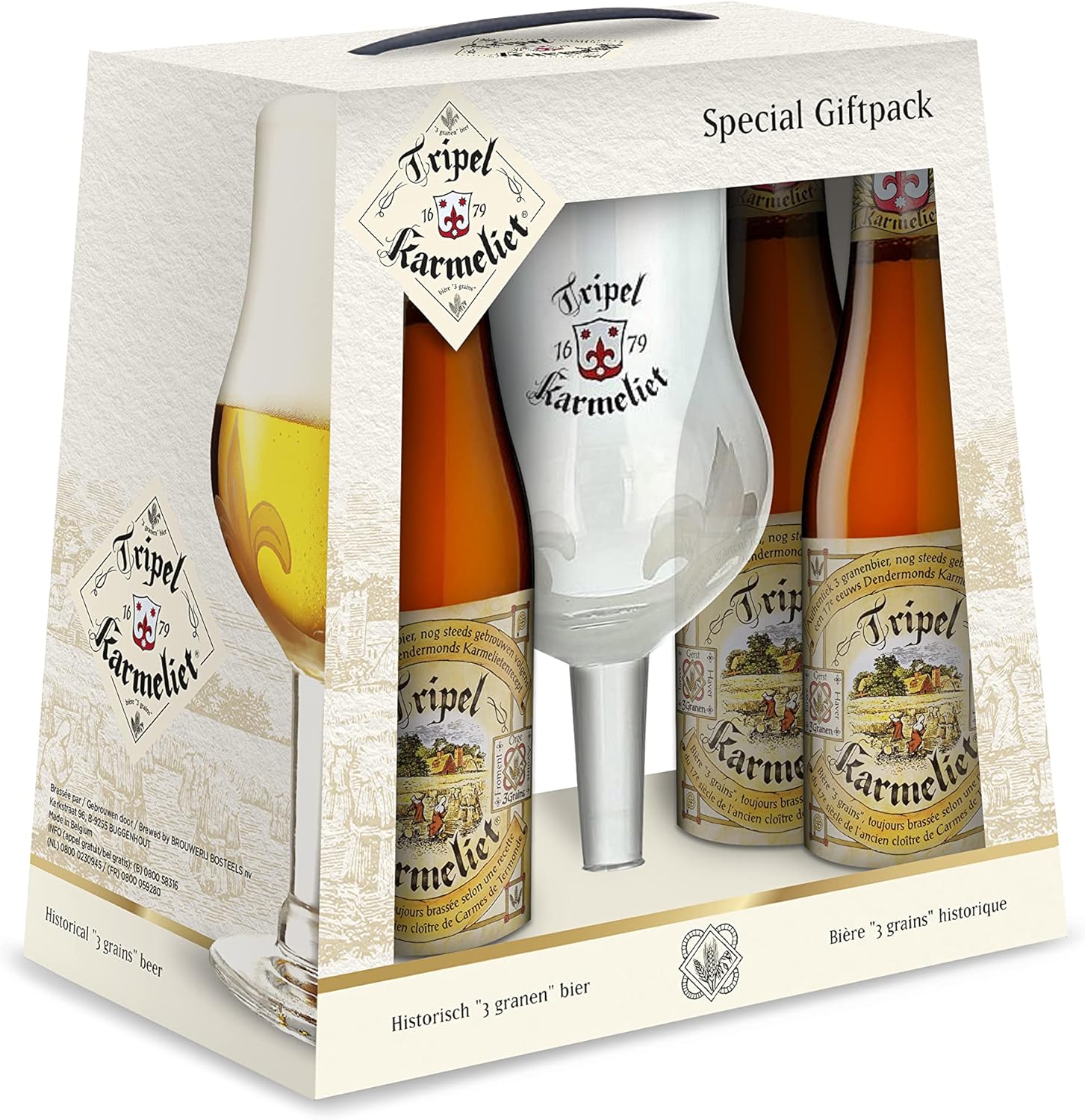 Tripel Karmeliet Bière Coffret 4 Bouteilles 33cl + 1 verre