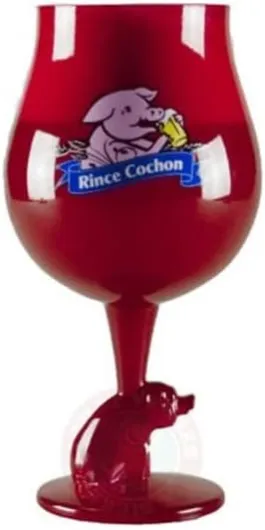 VERRES A BIERE - VERRE RINCE COCHON ROUGE 50CL