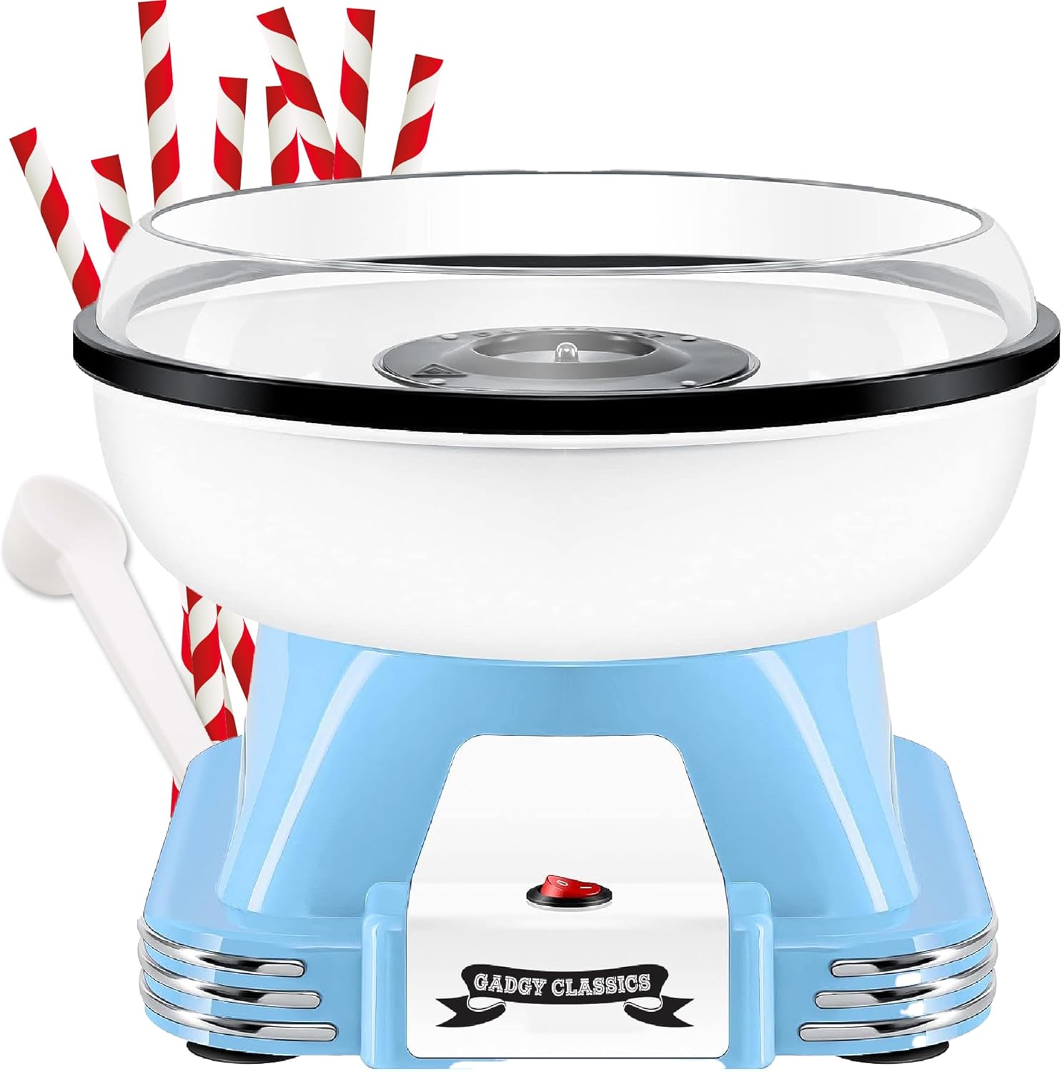 Machine à barbe à papa Gadgy pour la maison - Machine à barbe à papa pour le sucre ou les bonbons - Candy Floss Machine - Barbe à papa pour les fêtes d'enfants, les anniversaires - bleu