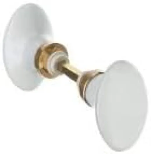 Bouton double ovale en porcelaine blanche