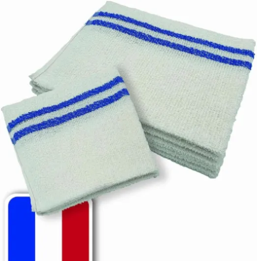 LNT France - Lot de 3 serpillères bouclées Blanches, 50 x 60 cm, fabriquées en France, très résistantes et absorbantes - Essorage Facile - idéales pour la Cuisine, Salle de Bain, Salon - 100% recyclées