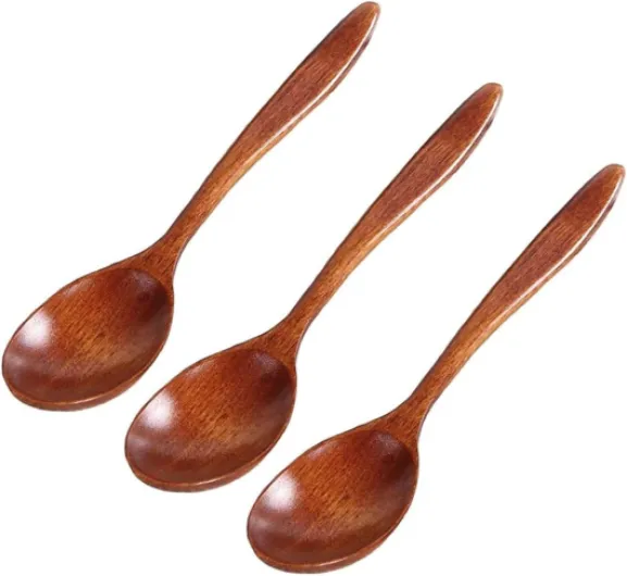 Cuillere a Miel Bois, Cuillère à Café en Bois Naturel Ecologique Ustensile de Table et de Cuisine Cuillère à Thé à Miel (3 Pièces)