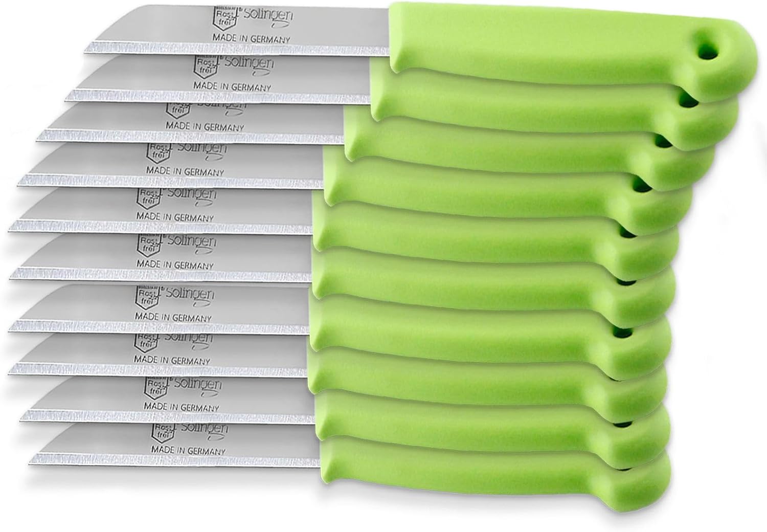 Set de couteaux de cuisine de Solingen Fabriqué en Allemagne avec une lame tranchante pour couper avec précision les fruits et légumes, lot de 10 (Long)