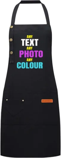 Générique Tablier Personnalisé avec Logo Texte Photo, Tablier Barbecue pour Hommes, Tablier de Cuisine pour Hommes Femmes, Tabliers pour Cuisine, Barbecue, Café Noir