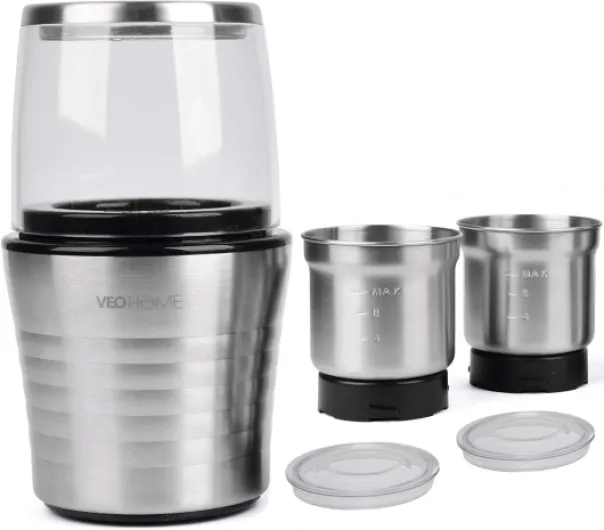 Moulin à café et mixeur électrique broyeur pour Grains de café, Graine de Lin et Autres épices - INOX