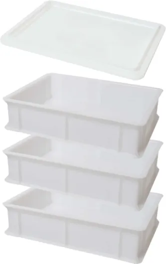 Genus Dei - Trois boîtes pour levage à pizza et à pain - Boîte alimentaire pour pétrir - Trois boîtes à pétrissage - 30 x 40 x 10 cm + 1 couvercle