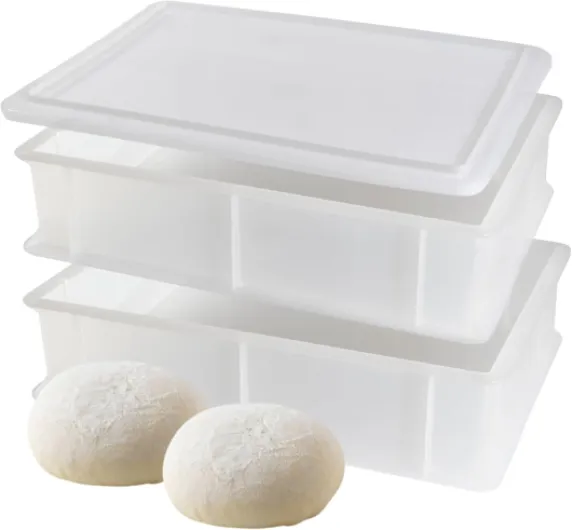 CookandSupply Conteneur pour Levée de Pizza et Pain – Bacs à Pâte Certifiés Contact Alimentaire – Made in Italy – 2 Bacs Empilables 40x30x10 + 1 Couvercle 2 Bacs + 1 Couvercle