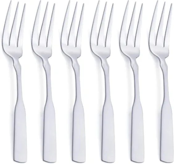 Lot de 6 fourchettes à 3 dents en acier inoxydable 19,3 cm Fourche à 3 dents