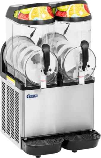 RCSL 2/12A Machine à granita 2 x 14 l LED Panneau de commande numérique Royal Catering Machine à granita professionnelle Machine à granita pas cher Machine à granité