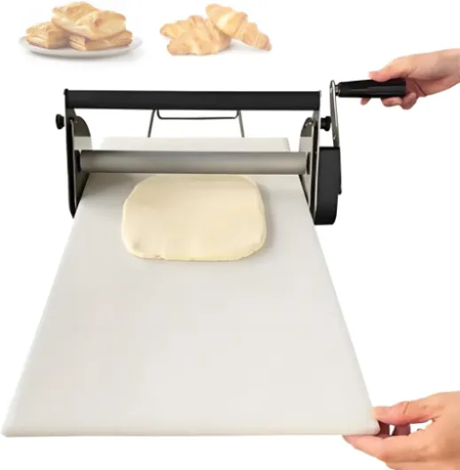 Laminoir à Pâte Manuel Professionnel,Machine à Pâte Feuilletée,Avec Niveaux D'épaisseur Réglable,Pour Croissants, Pizza & Pâtes,Surface Antiadhésive En Pp Alimentaire (Modèles Rs101/Rs201),RS201
