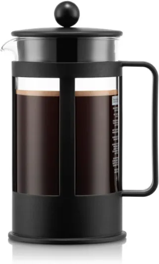 Kenya Cafetière à Piston - 1L / 8 Tasses - Cafetière Manuelle en Verre Borosilicate et Inox - Passe au Lave-Vaisselle - Fabriquée au Portugal 8 Cup