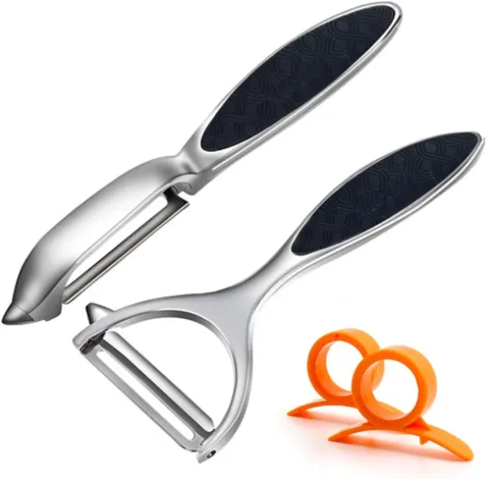 Eplucheur pomme de terre - éplucheur en acier inoxydable pour carottes, aubergines, poires, mangues et concombres, avec poignée ergonomique antidérapante