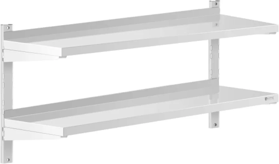 Étagère Murale Cuisine Tablette Flottante INOX 120 cm RCWR-1200.4 (120 x 40 cm, Pose Murale, Épaisseur 3,5 cm, Capacité 40 kg)