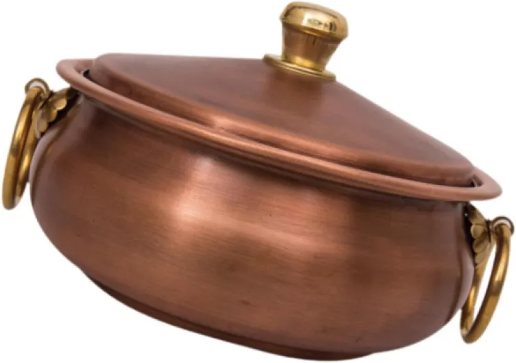 Sharplace Casserole à ragoût en cuivre pur, solide, facile à nettoyer, artisanat avec couvercle, Casserole multi-scénarios, ustensiles de cuisine pour, je