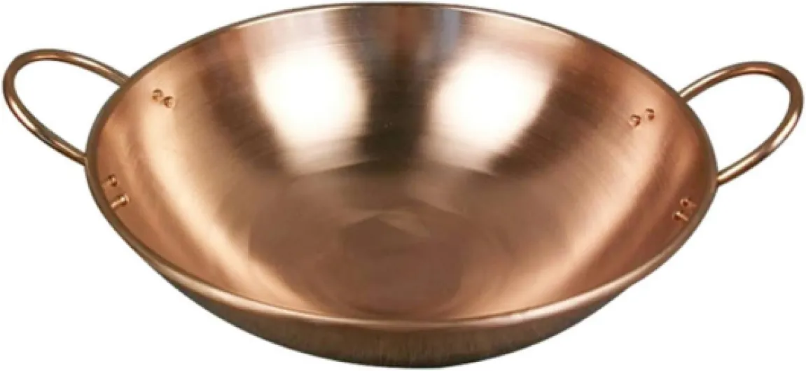 En cuivre pur, épaisse, poêle à frire élégante faite à la main avec Double poignées, casserole pour fêtes commerciales à domicile, 28CM